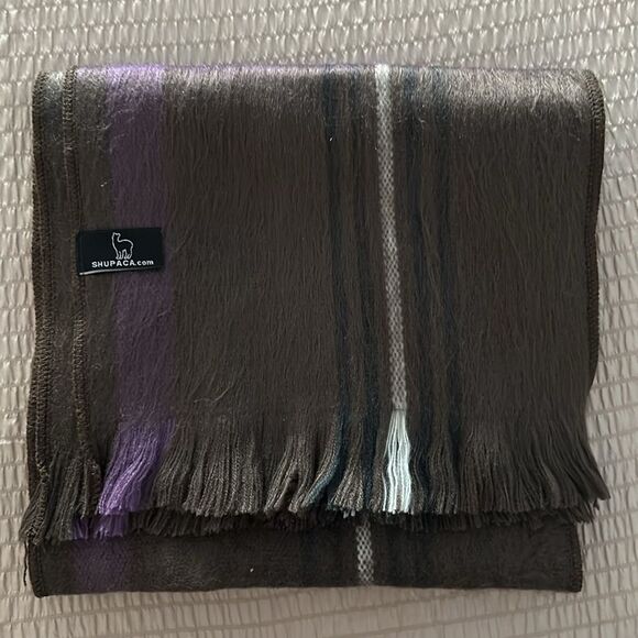 Shupaca Brushed Alpaca Stripe Unisex Scarf.. Ecuador - Picture 8 of 9